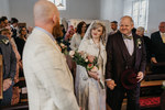 walking down the aisle with Dad to the first look at her groom